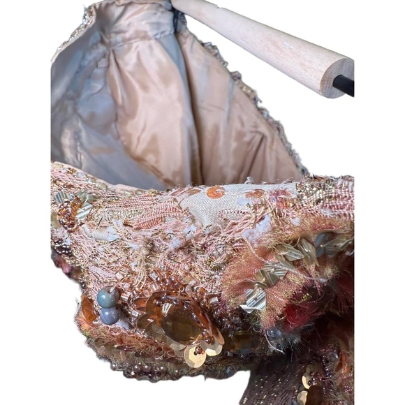 Terani Women’s Gown Champagne Gold Strapless Beaded Sweetheart Neckline size 18 - Picture 11 of 11